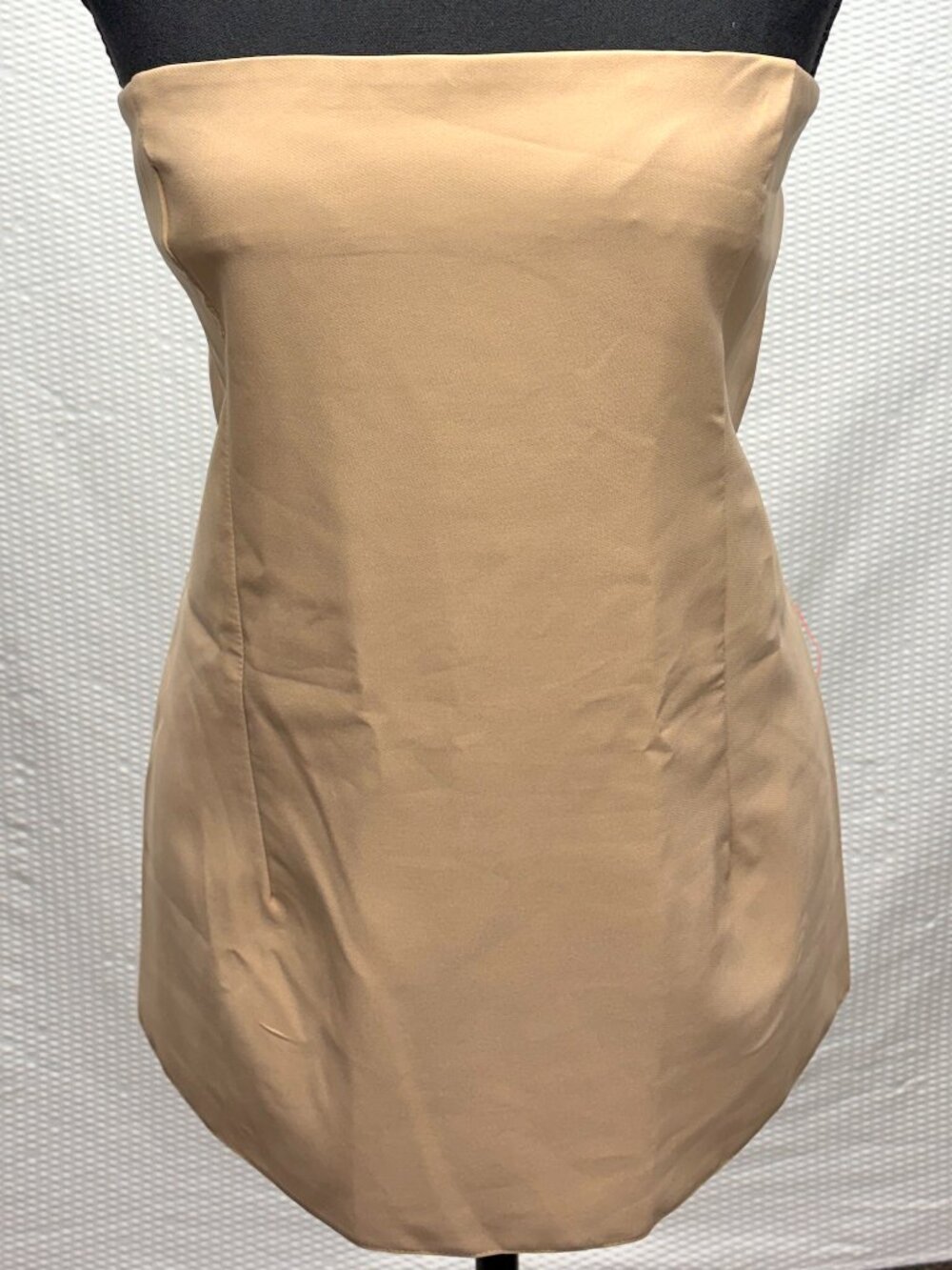 ASOS DESIGN Tube Top Womens 14 Beige Strapless Stretch Back Zip NWT Summer